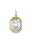 Paperclip Charm Chain and Mosaic Emerald Pendant