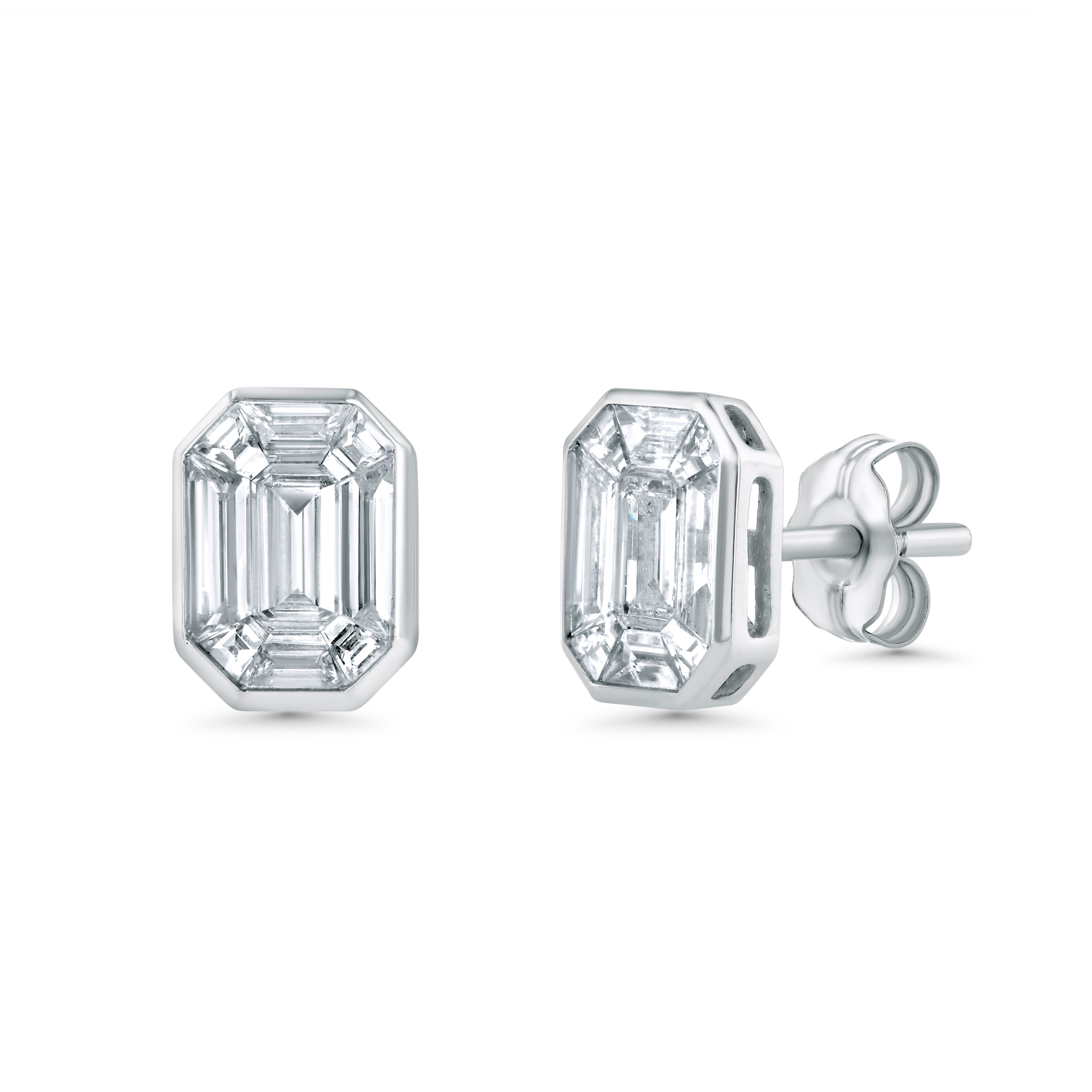 Mosaic Emerald Cut Studs