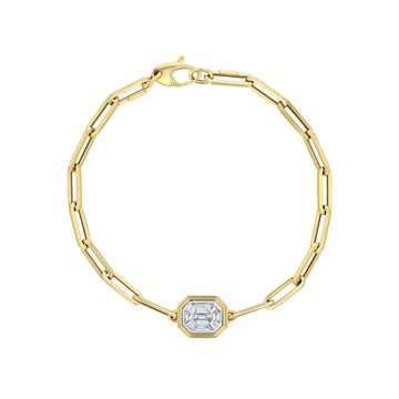 Mosaic Diamond Bezel Paperclip Bracelet