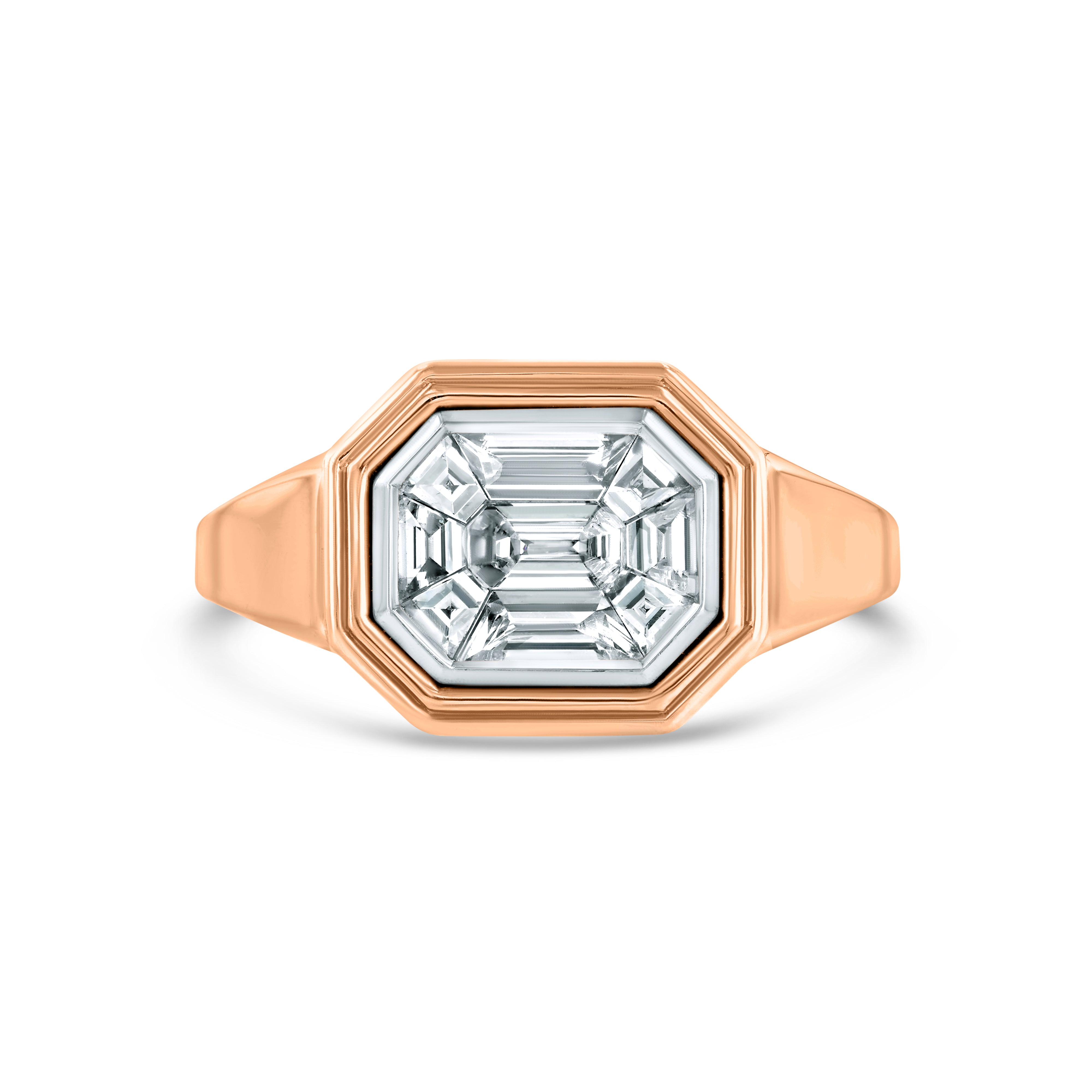 Mosiac Emerald Cut Signet Ring