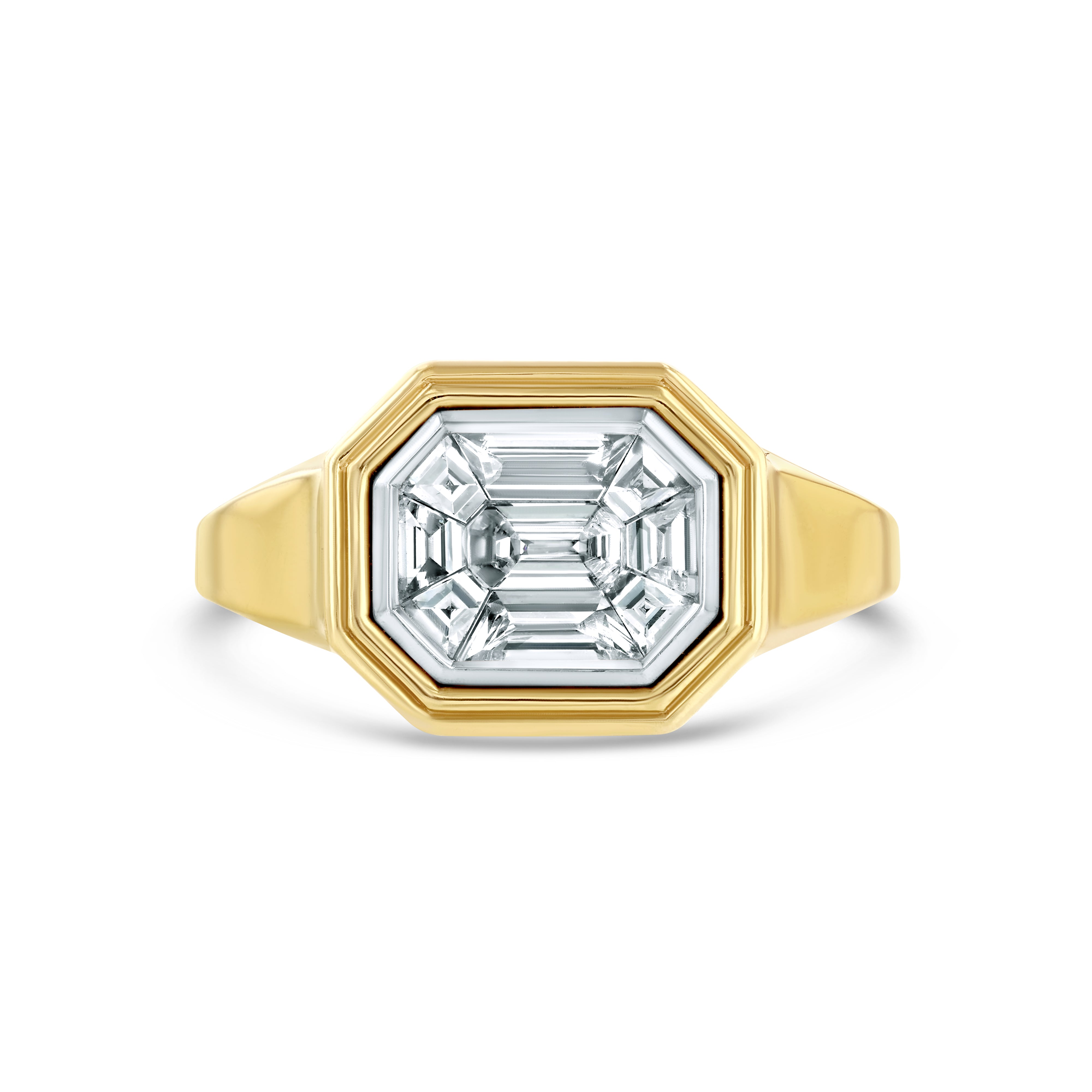 Mosiac Emerald Cut Signet Ring