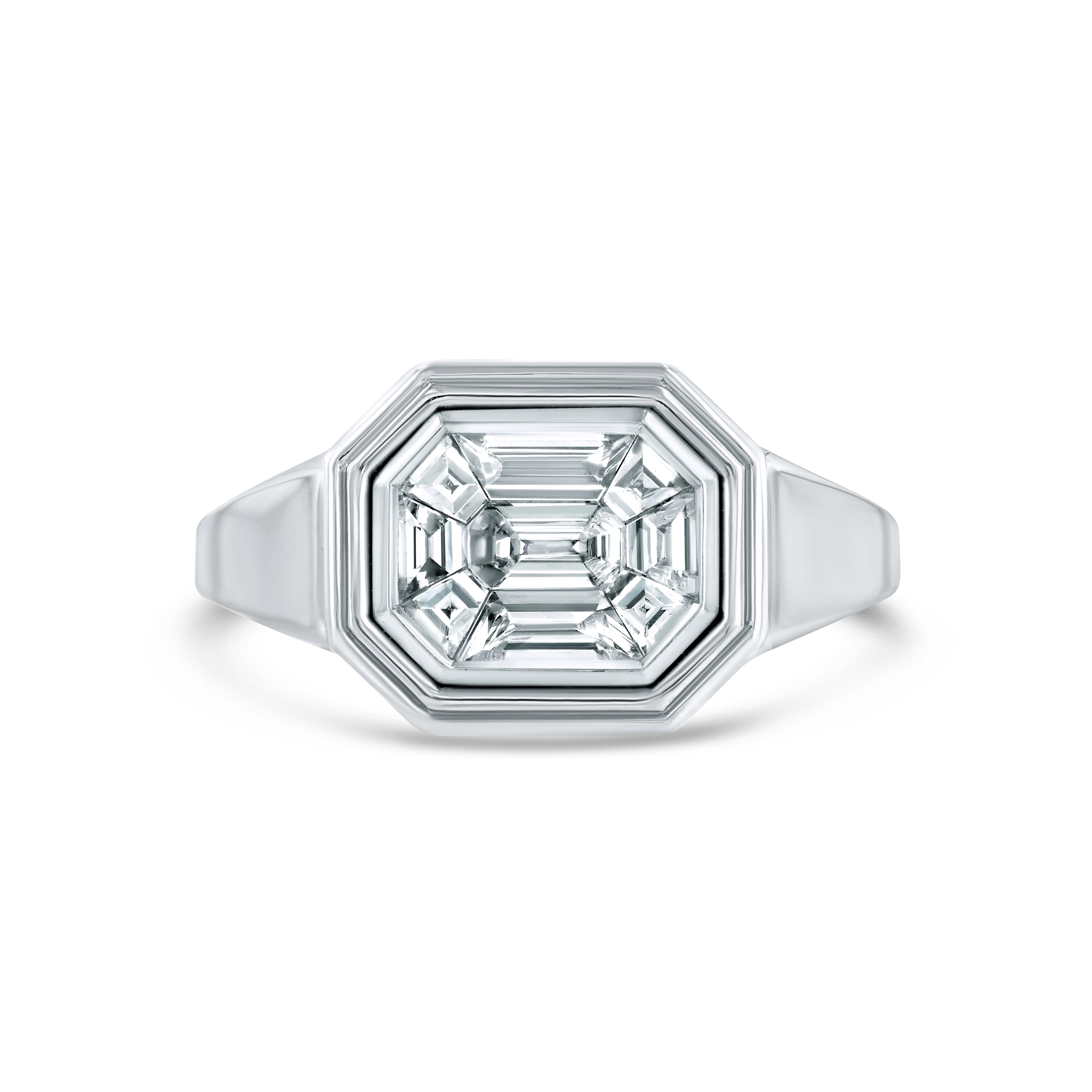 Mosiac Emerald Cut Signet Ring
