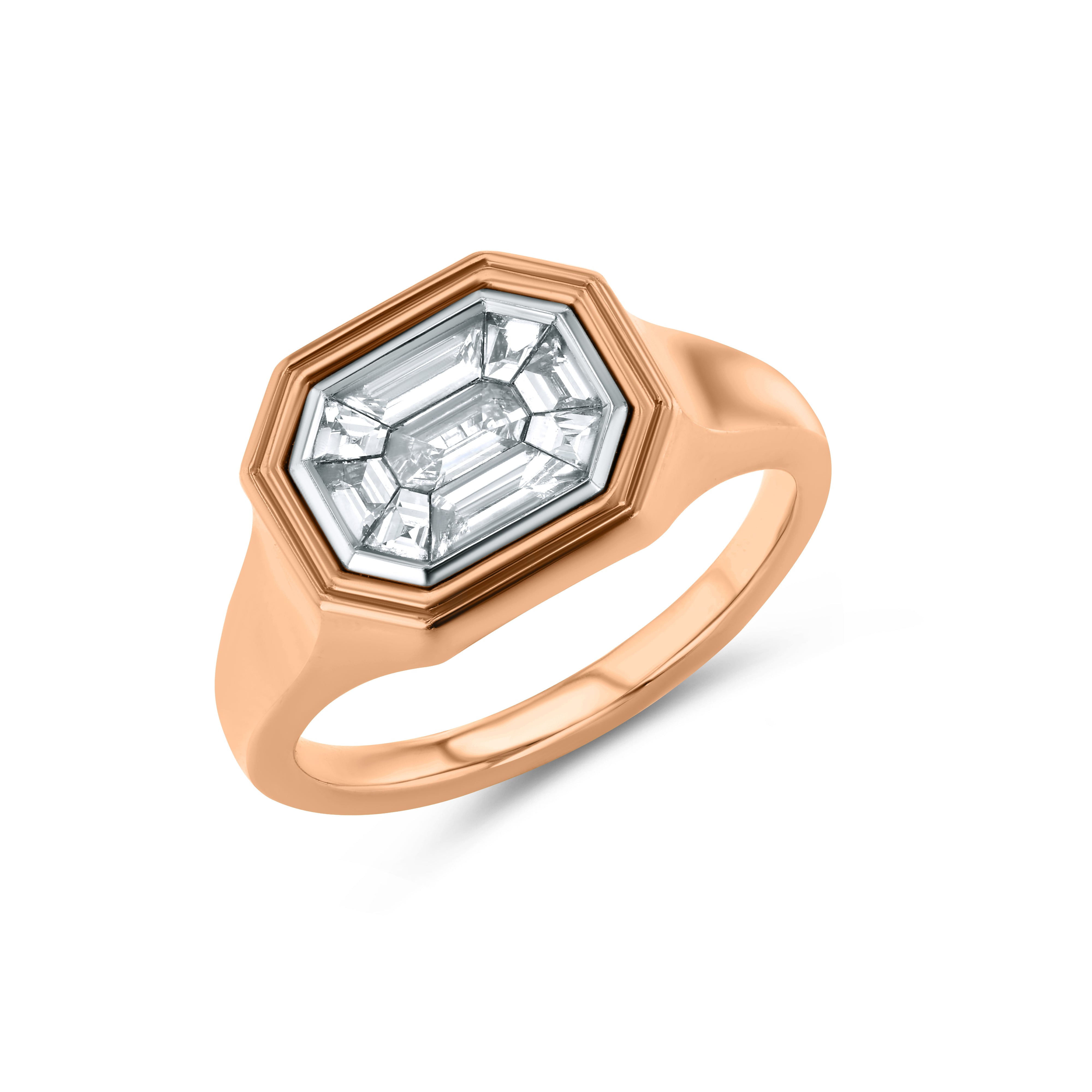 Mosiac Emerald Cut Signet Ring