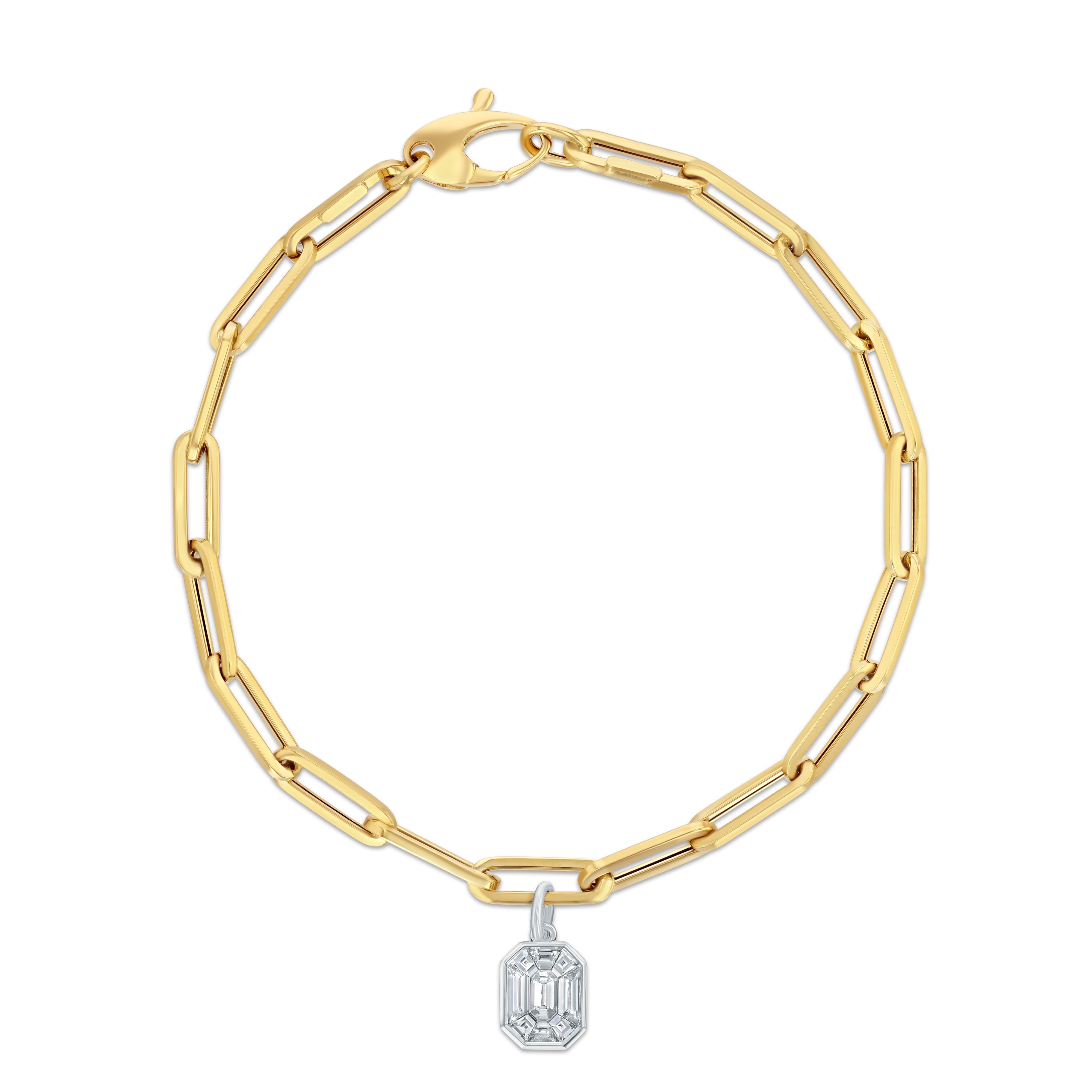 Mosaic Charm Paperclip Bracelet