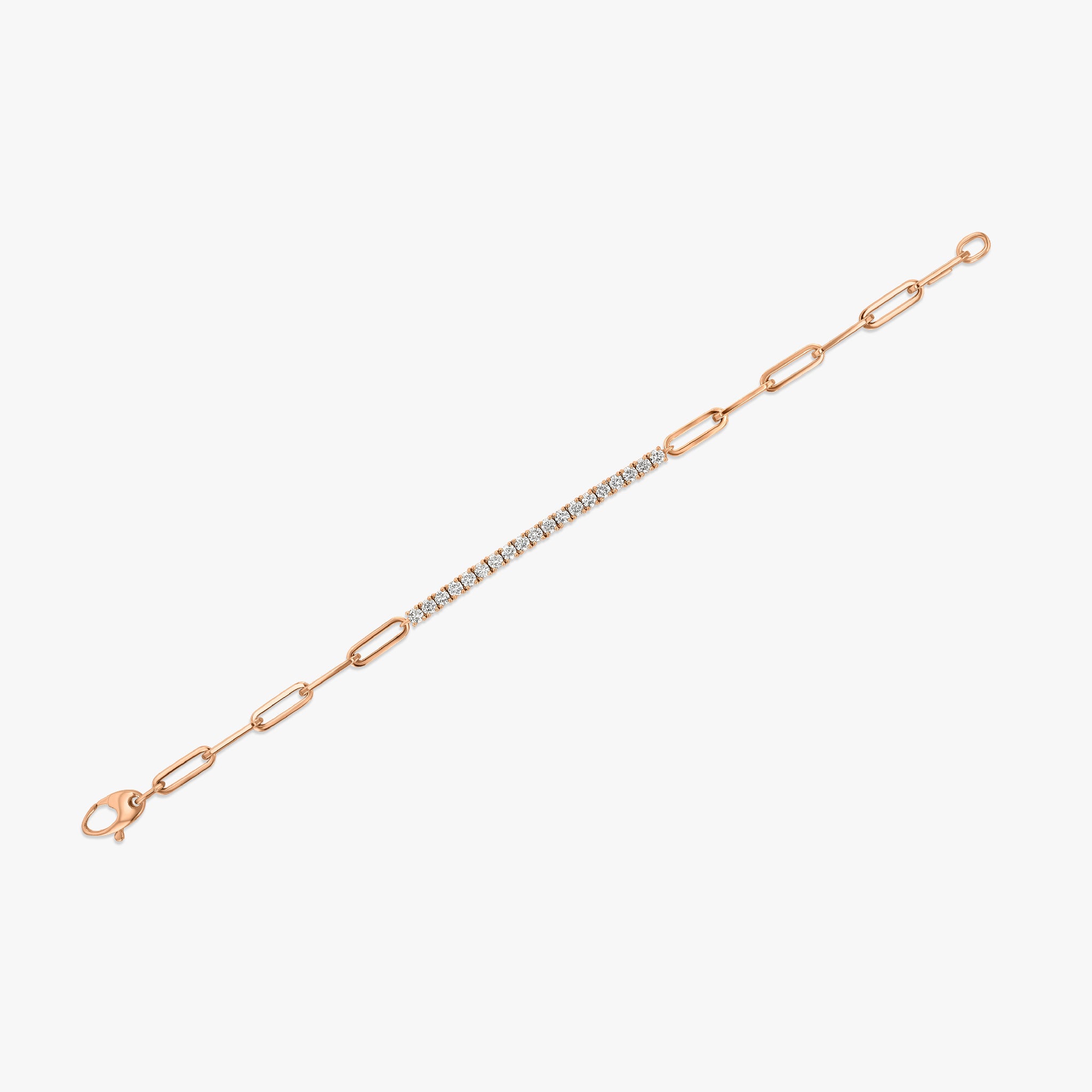 Diamond Tennis Paperclip Bracelet