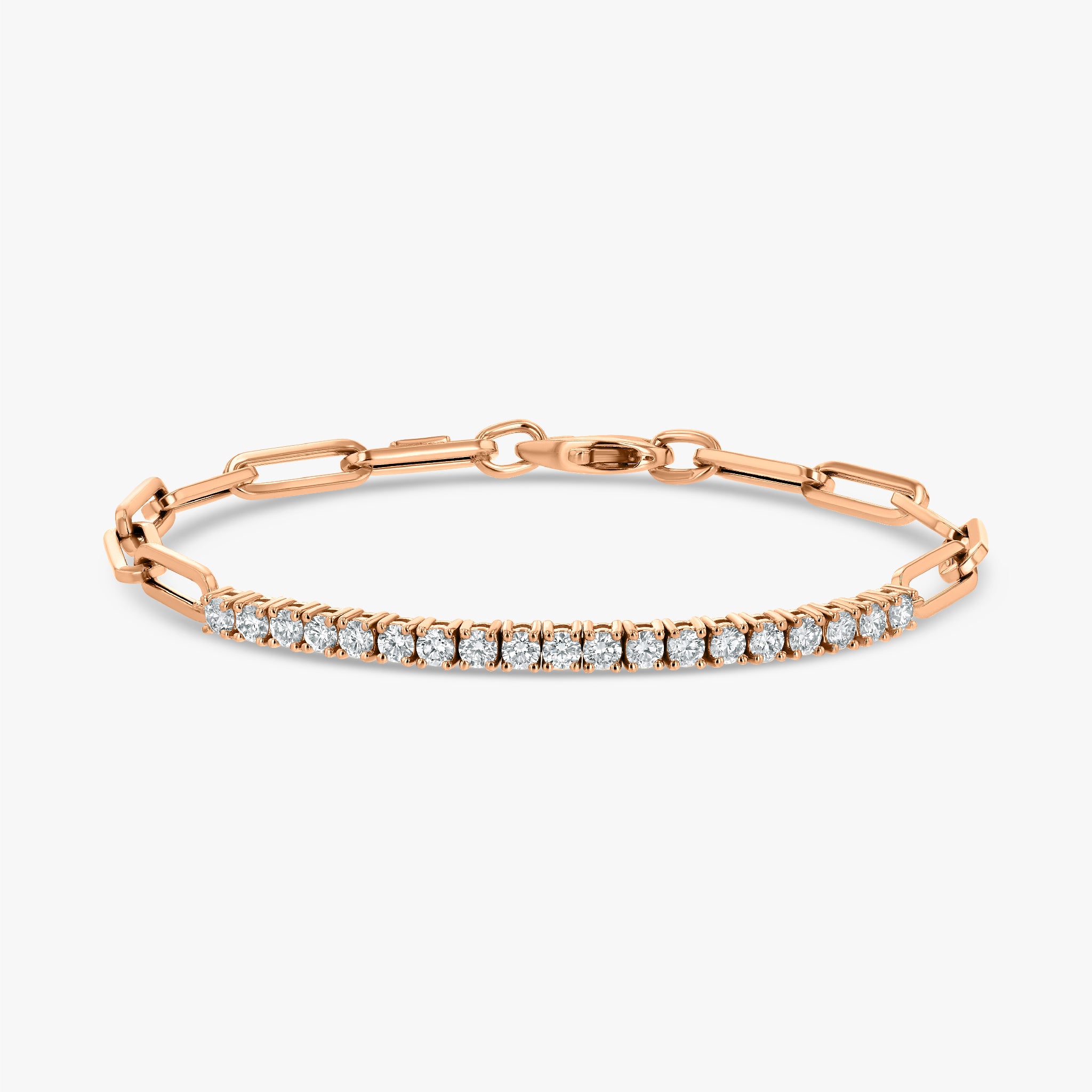Diamond Tennis Paperclip Bracelet