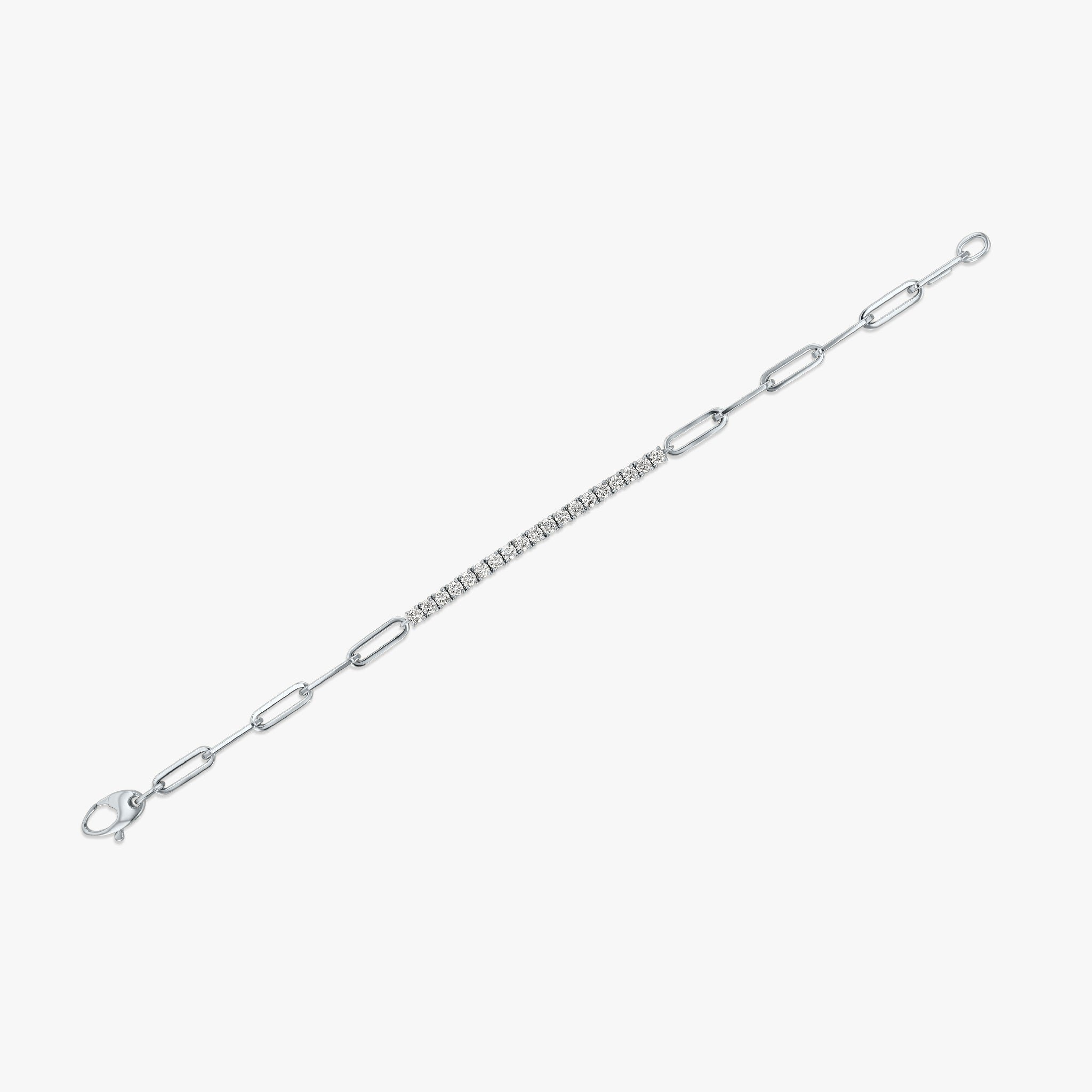Diamond Tennis Paperclip Bracelet