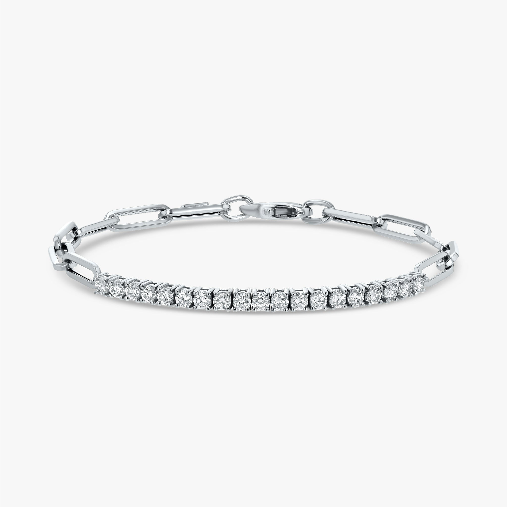 Diamond Tennis Paperclip Bracelet
