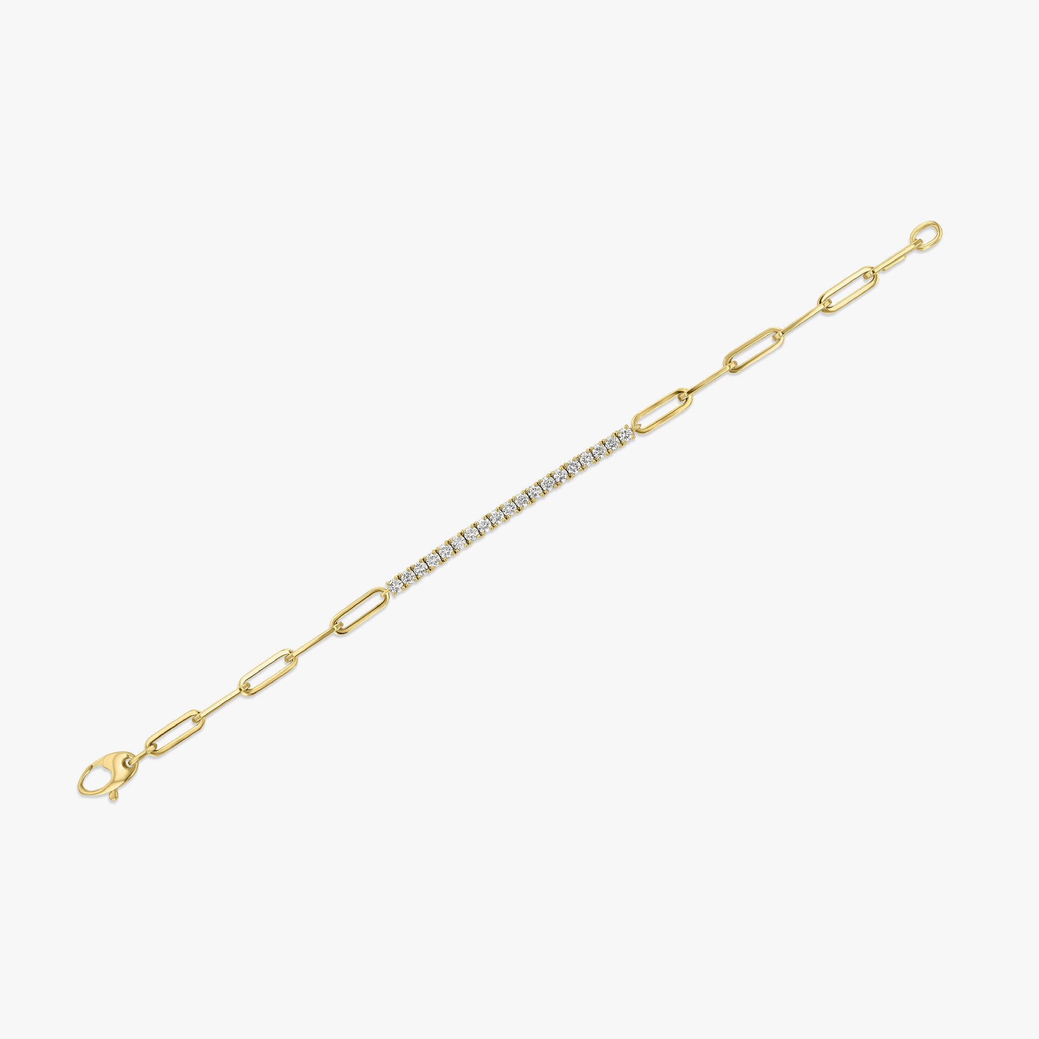 Diamond Tennis Paperclip Bracelet