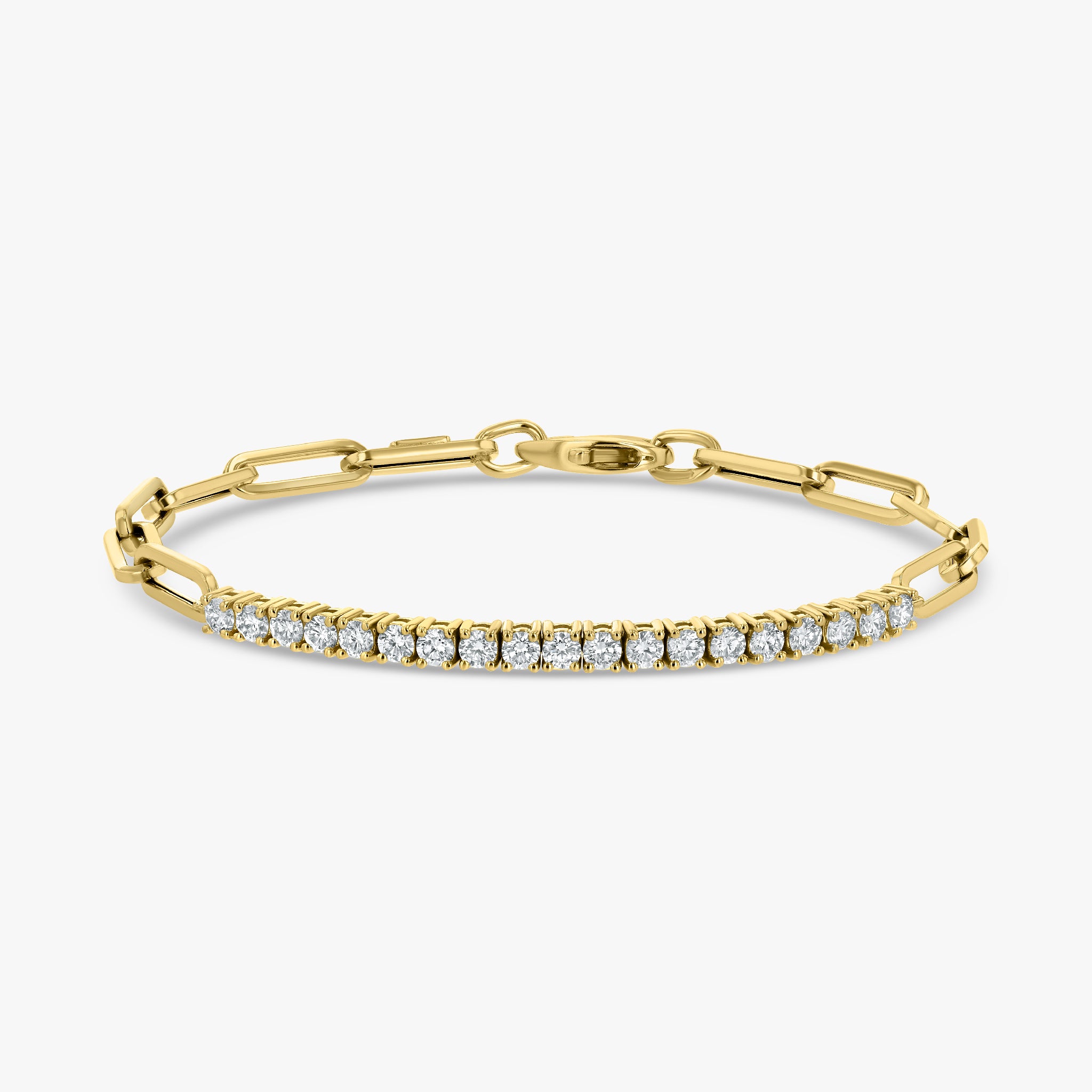 Diamond Tennis Paperclip Bracelet
