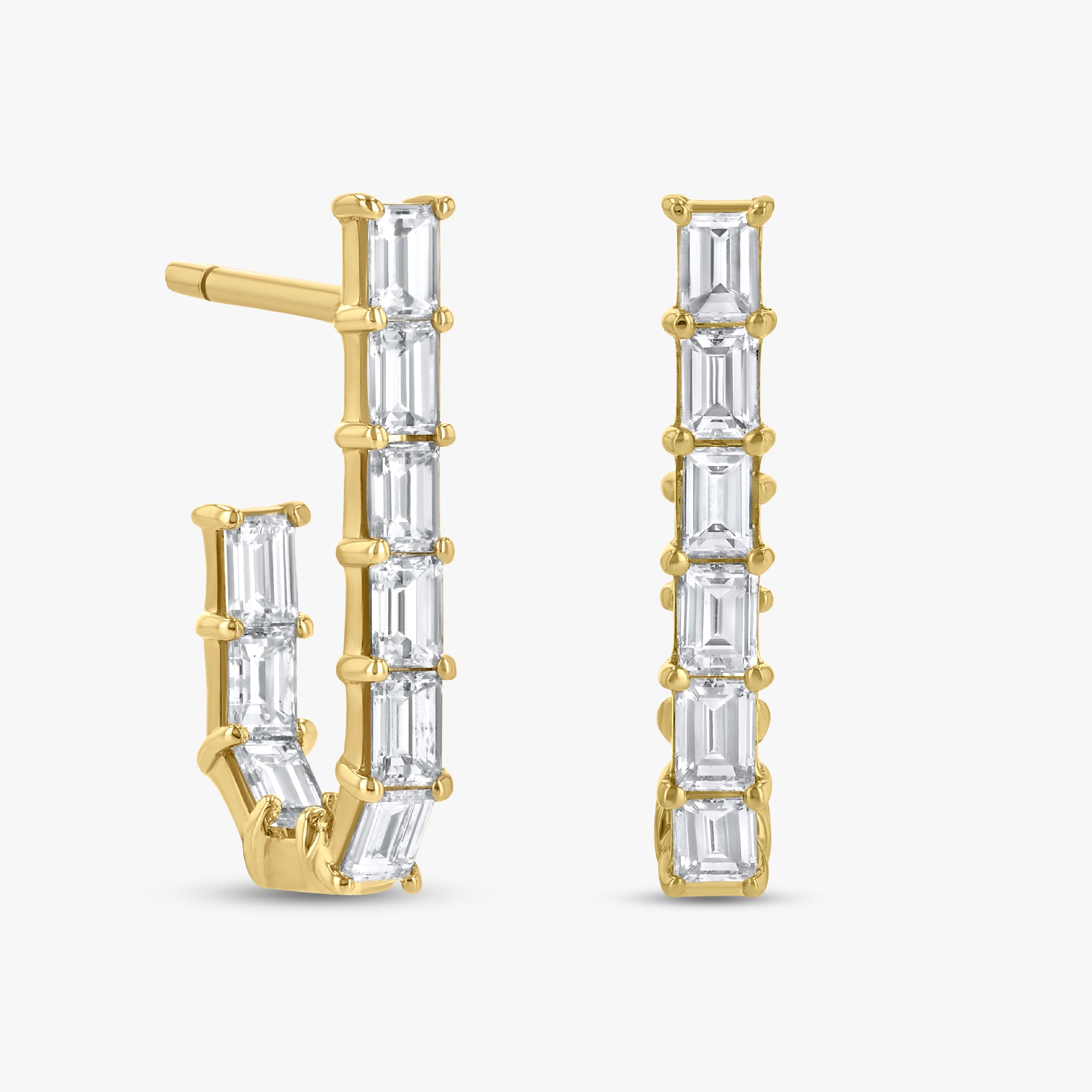 Baguette Hoop Earrings