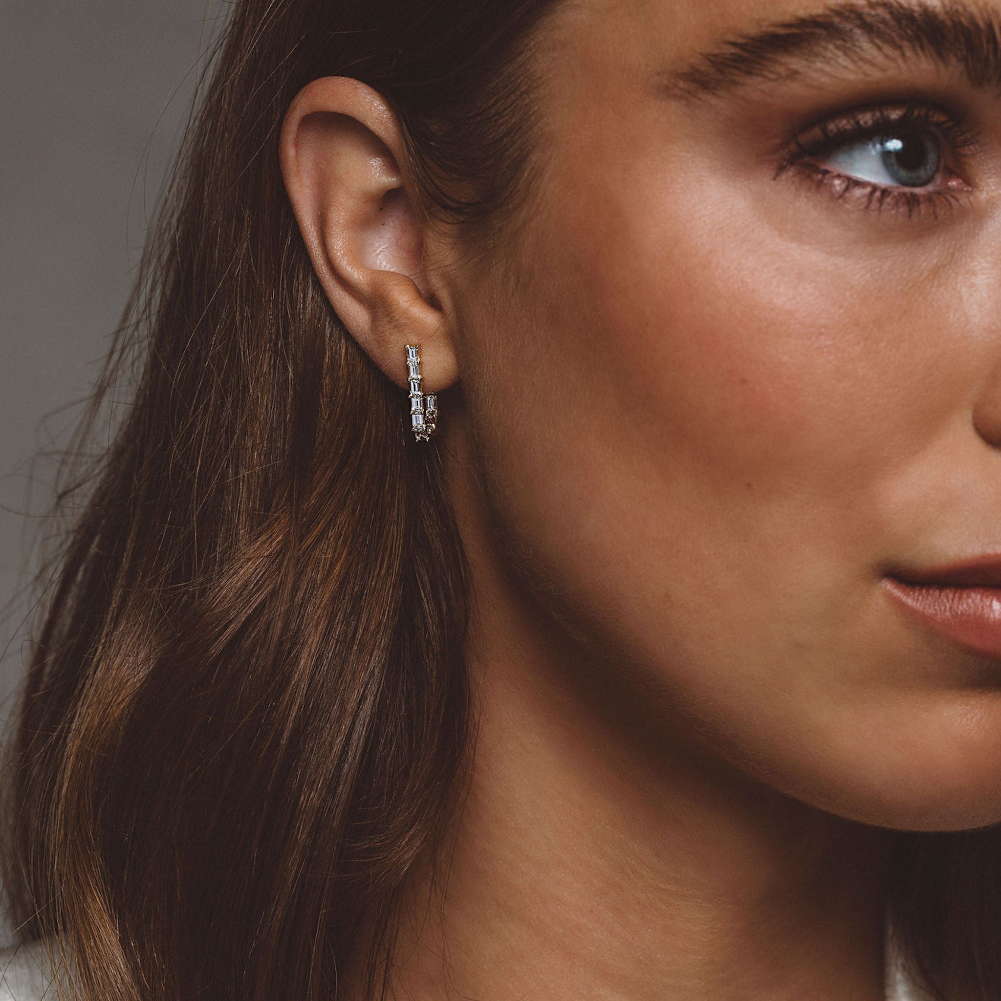 Baguette Hoop Earrings