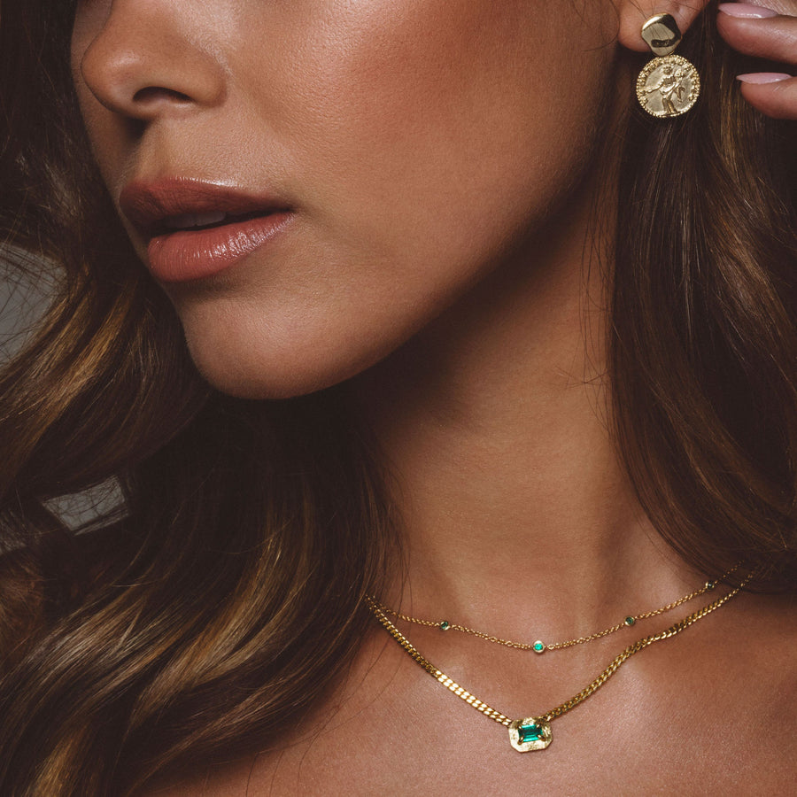 Emerald Bezel Necklace
