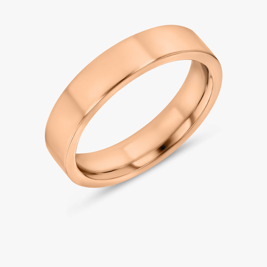 Wide Flat Gold Band